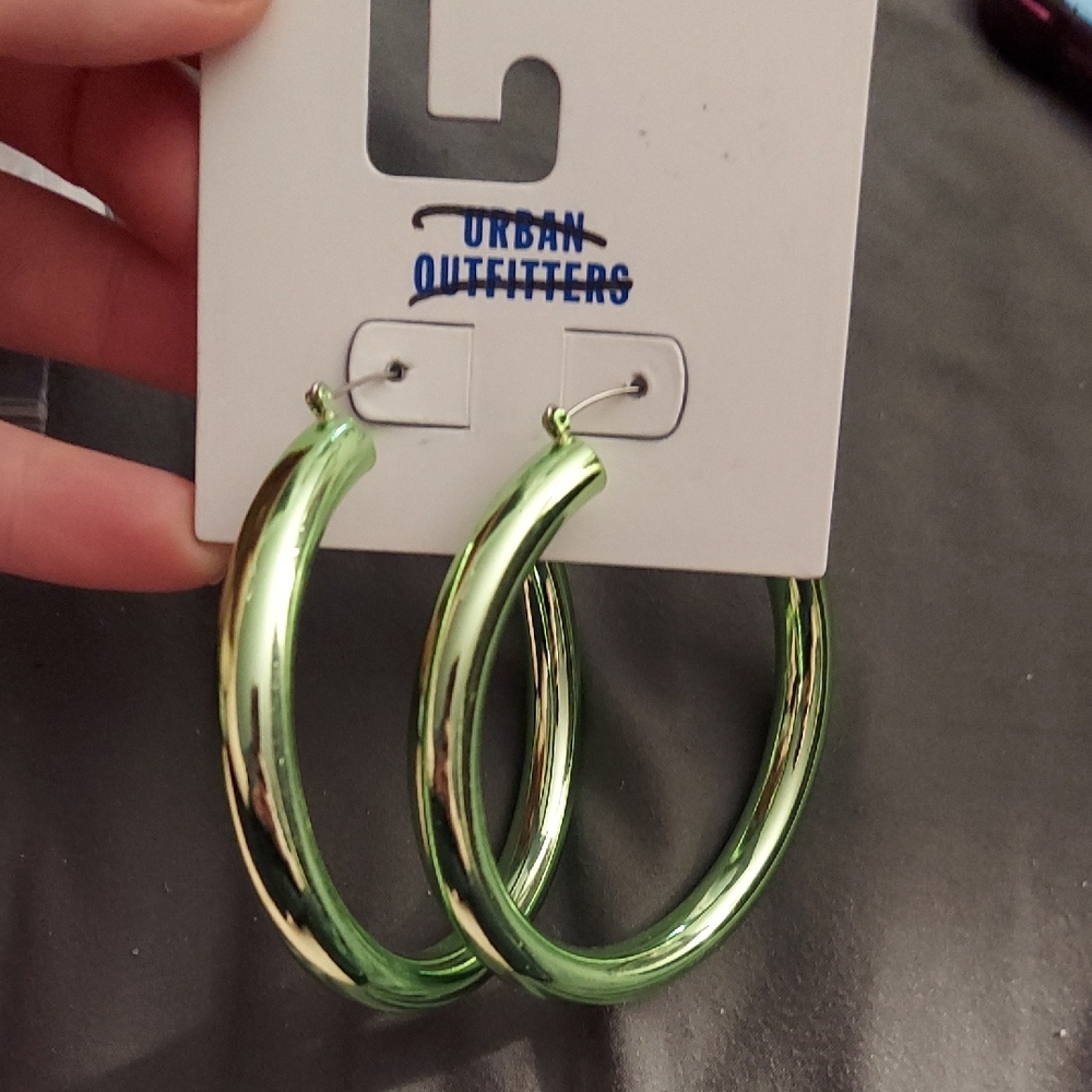 Urban Outfitters Green Hoop Earrings